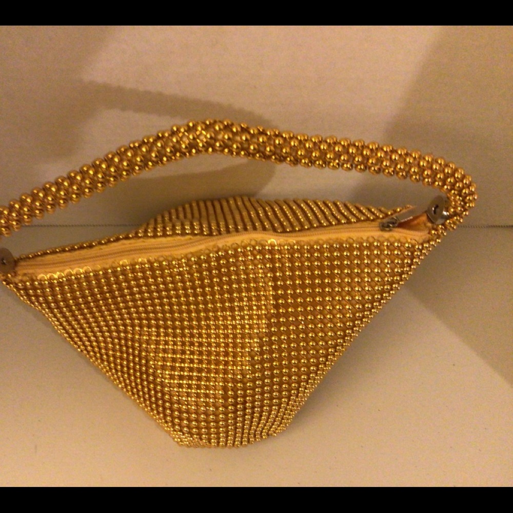 2 Chic gold tone bag with gold aluminum beads - Picture 2 of 4